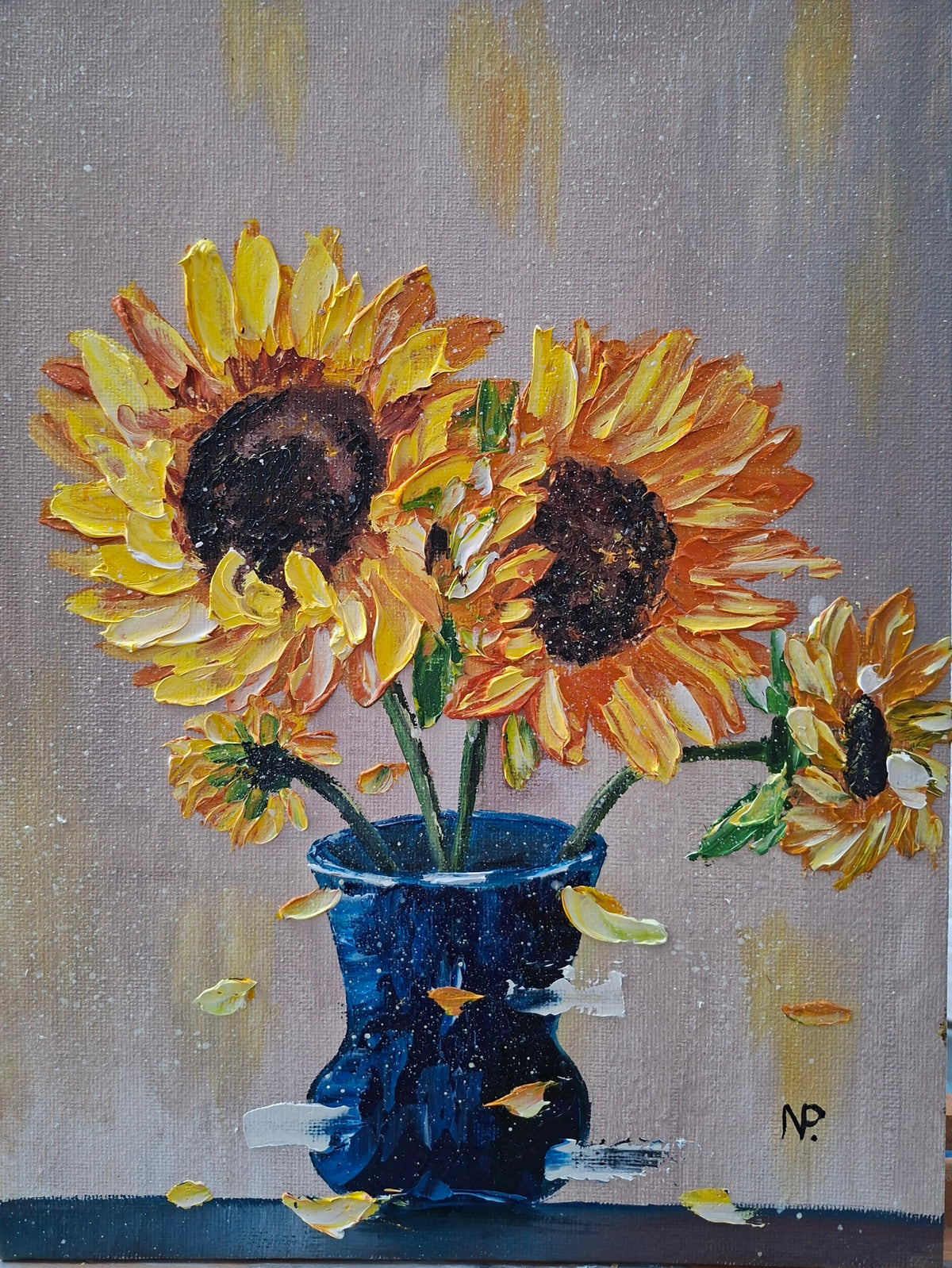 Sunlit Joy, sunflowers, floral oil painting