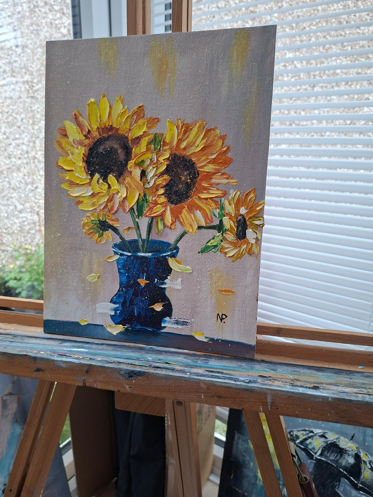 Sunlit Joy, sunflowers, floral oil painting