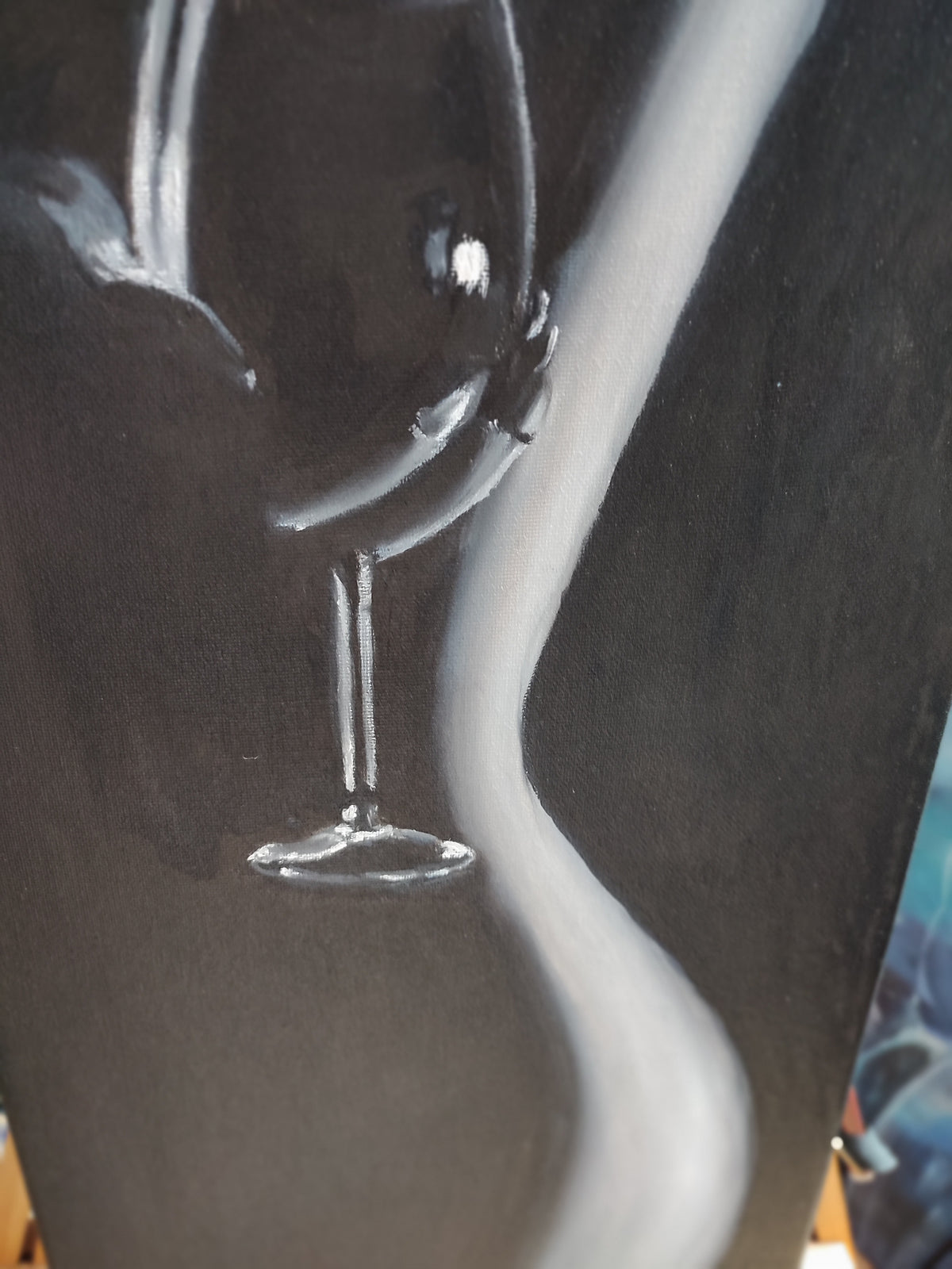 "Lonely Night" — Original Minimalist Monochrome Oil Painting by Nataliia Plakhotnyk