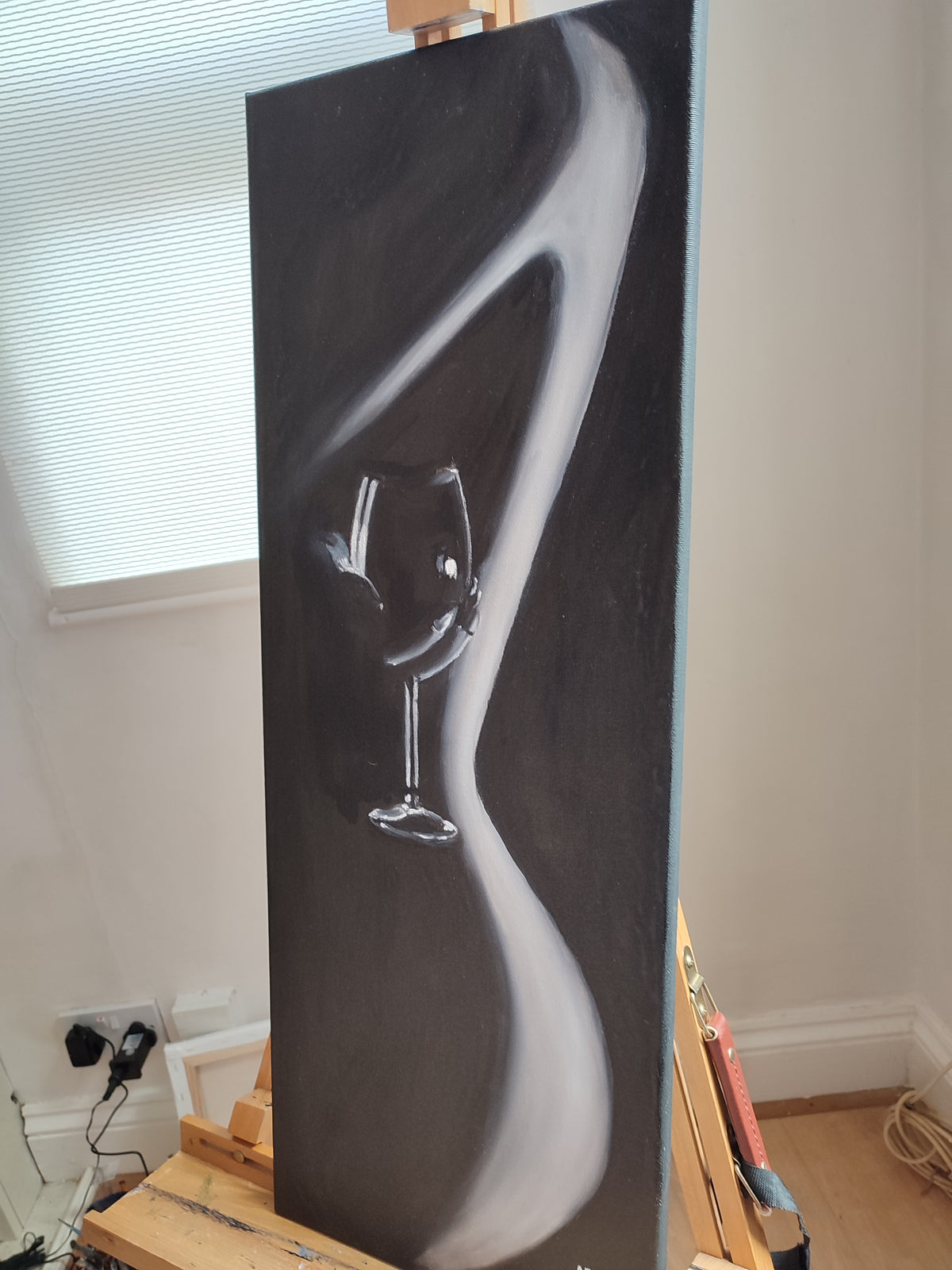 "Lonely Night" — Original Minimalist Monochrome Oil Painting by Nataliia Plakhotnyk