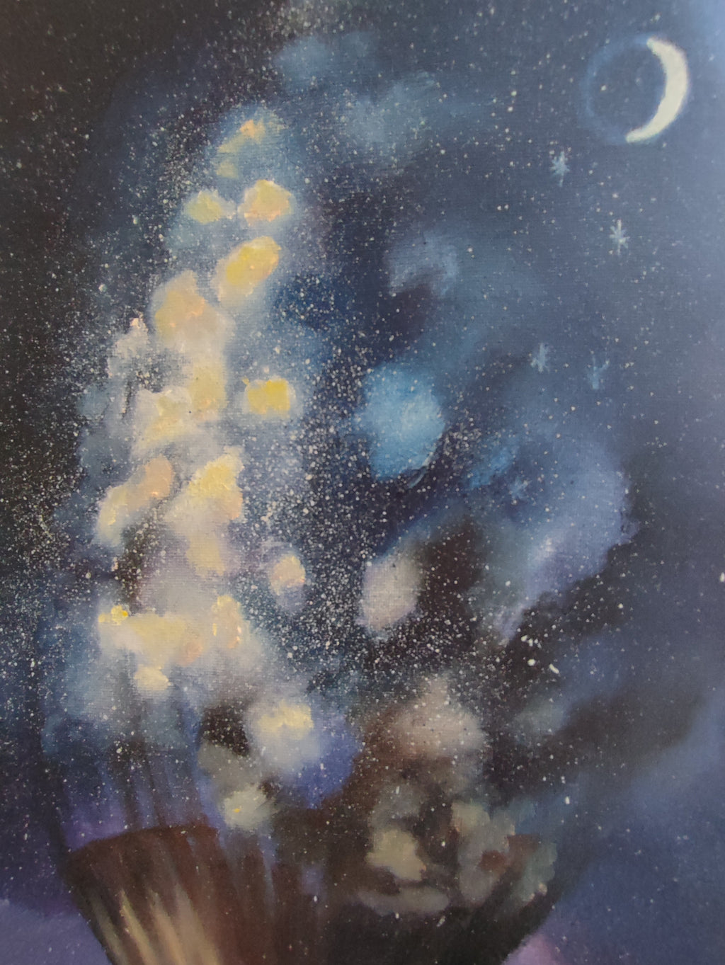 "In the Sky" — Original Impressionistic Surreal Fantasy Painting by Nataliia Plakhotnyk