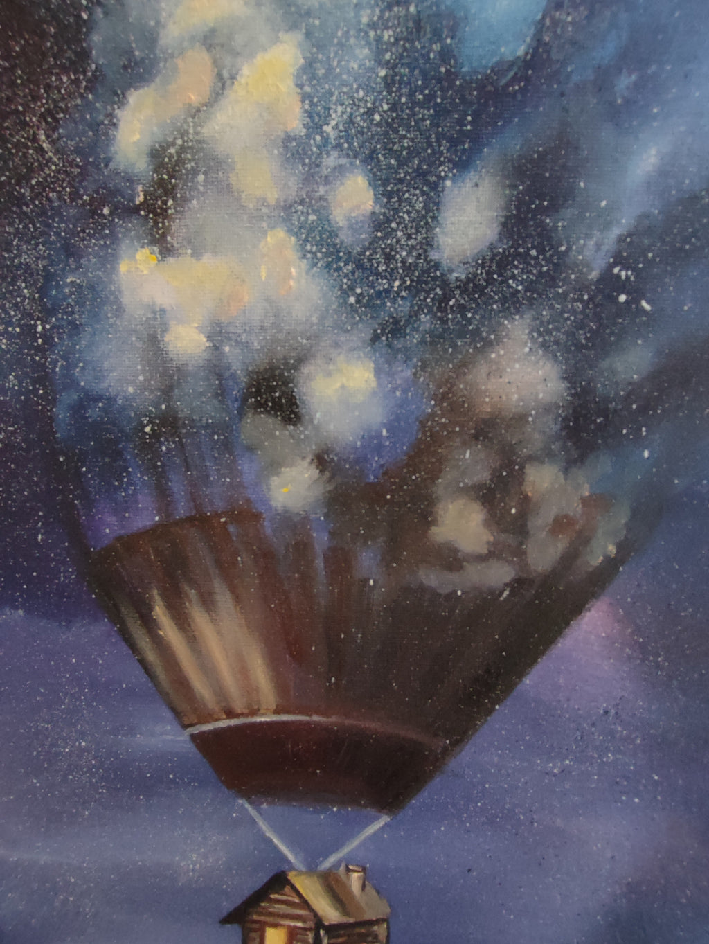 "In the Sky" — Original Impressionistic Surreal Fantasy Painting by Nataliia Plakhotnyk