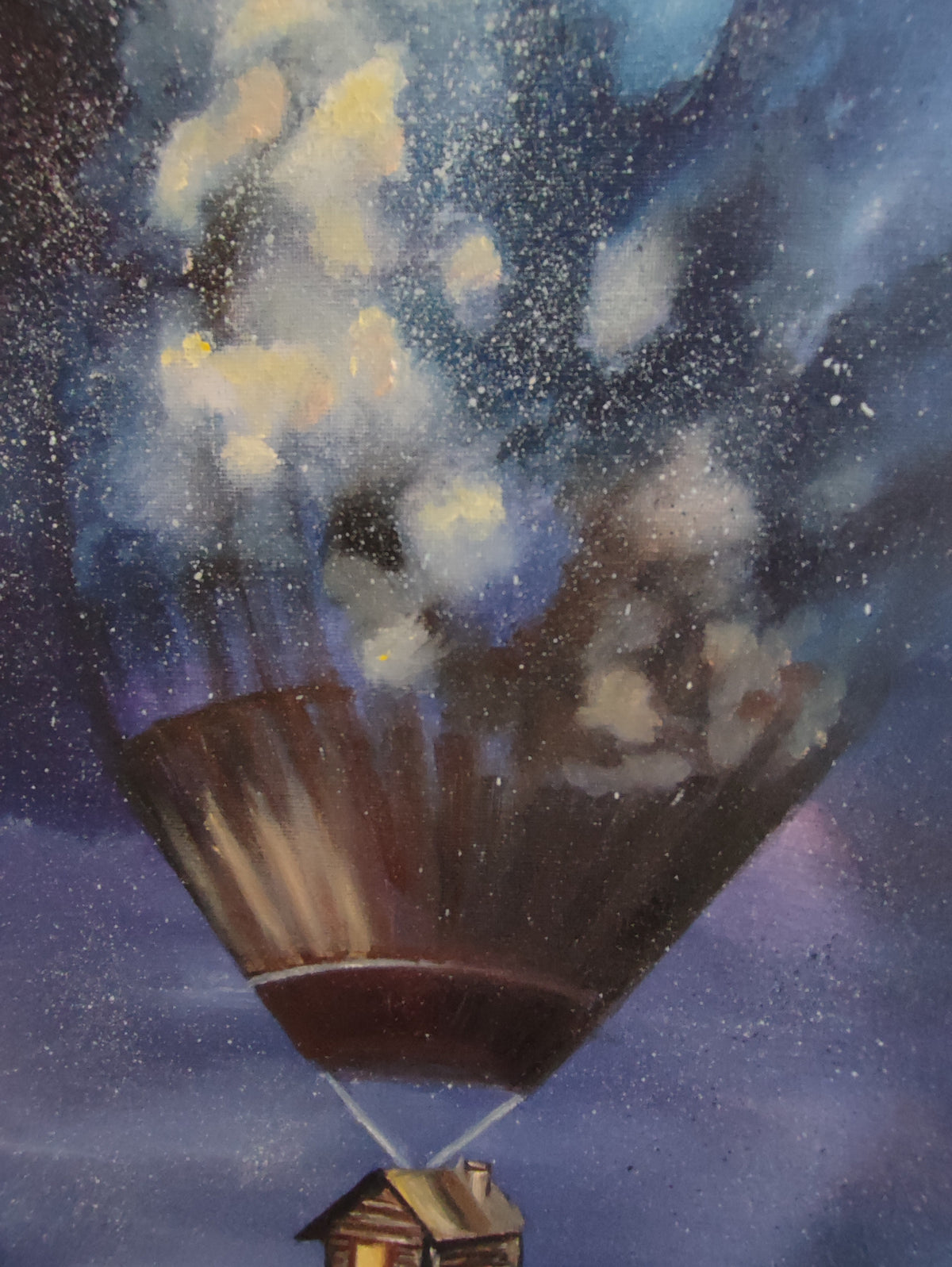 "In the Sky" — Original Impressionistic Surreal Fantasy Painting by Nataliia Plakhotnyk
