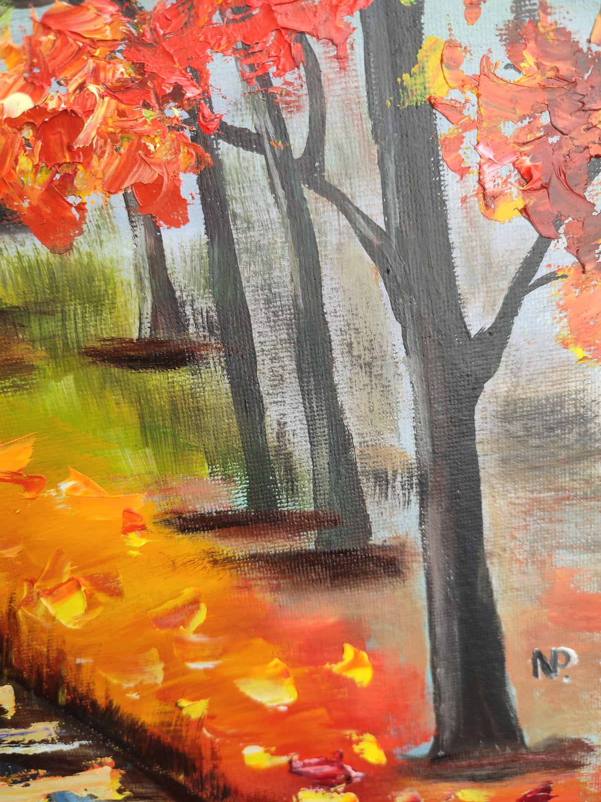 "Autumn Day" — Original Impressionistic Landscape Oil Painting by Nataliia Plakhotnyk