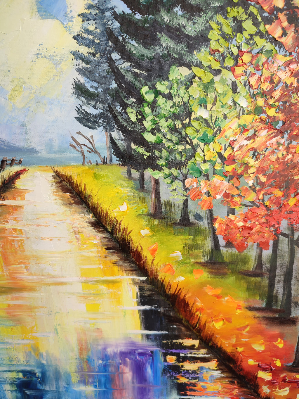 "Autumn Day" — Original Impressionistic Landscape Oil Painting by Nataliia Plakhotnyk