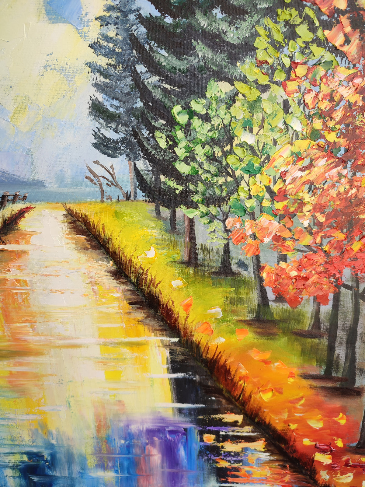 "Autumn Day" — Original Impressionistic Landscape Oil Painting by Nataliia Plakhotnyk
