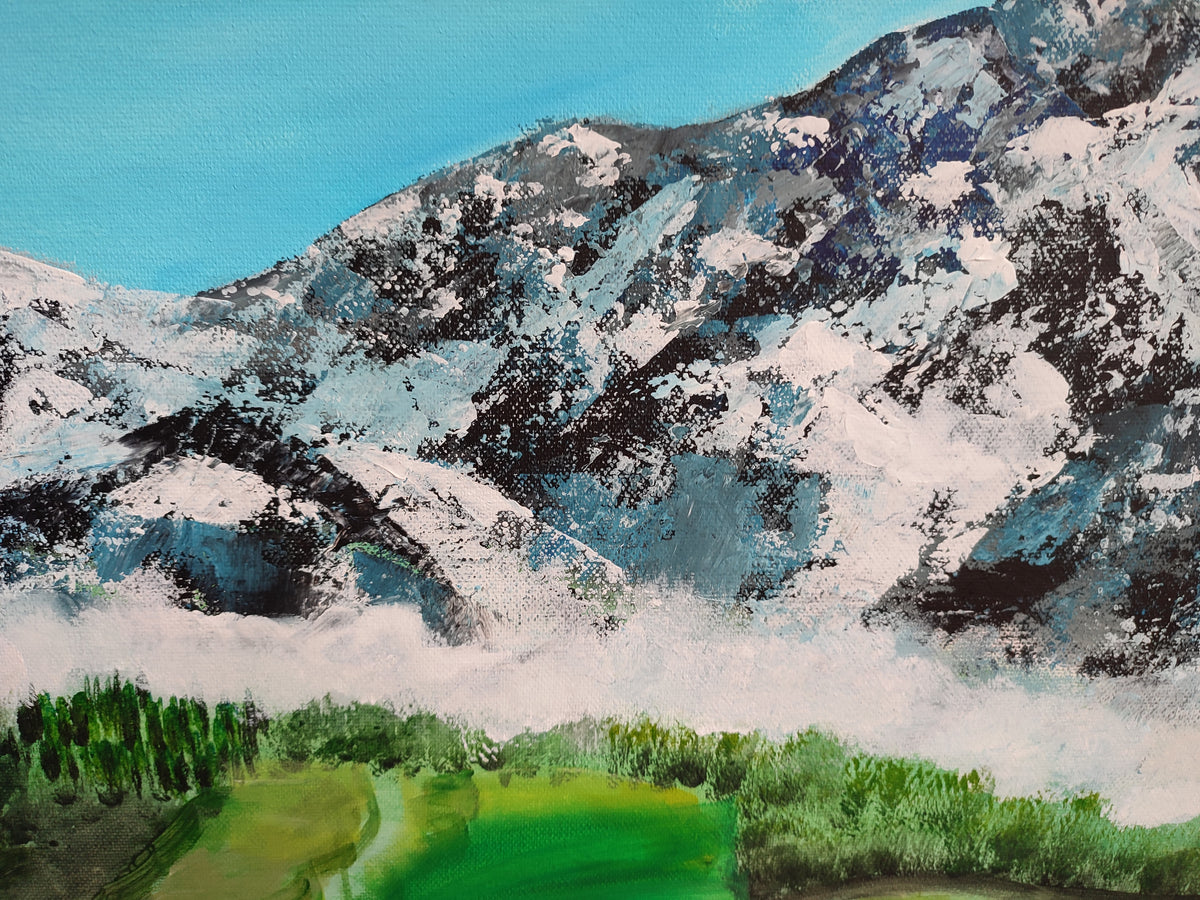 "Spring in the mountains" — Original Impressionistic Mountain Painting by Nataliia Plakhotnyk
