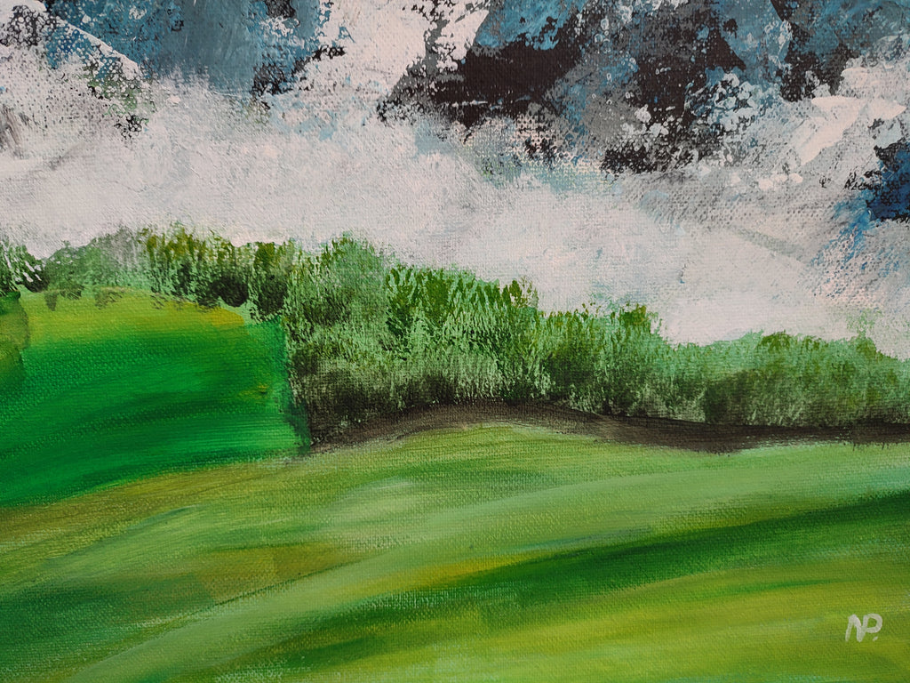 "Spring in the mountains" — Original Impressionistic Mountain Painting by Nataliia Plakhotnyk