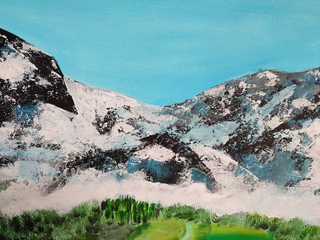 "Spring in the mountains" — Original Impressionistic Mountain Painting by Nataliia Plakhotnyk