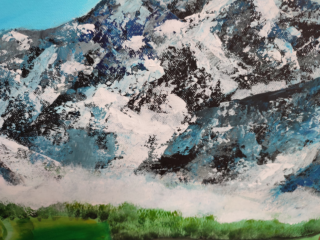 "Spring in the mountains" — Original Impressionistic Mountain Painting by Nataliia Plakhotnyk