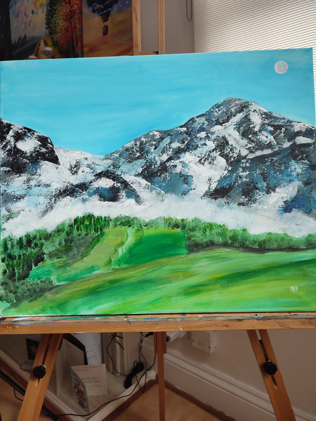 "Spring in the mountains" — Original Impressionistic Mountain Painting by Nataliia Plakhotnyk