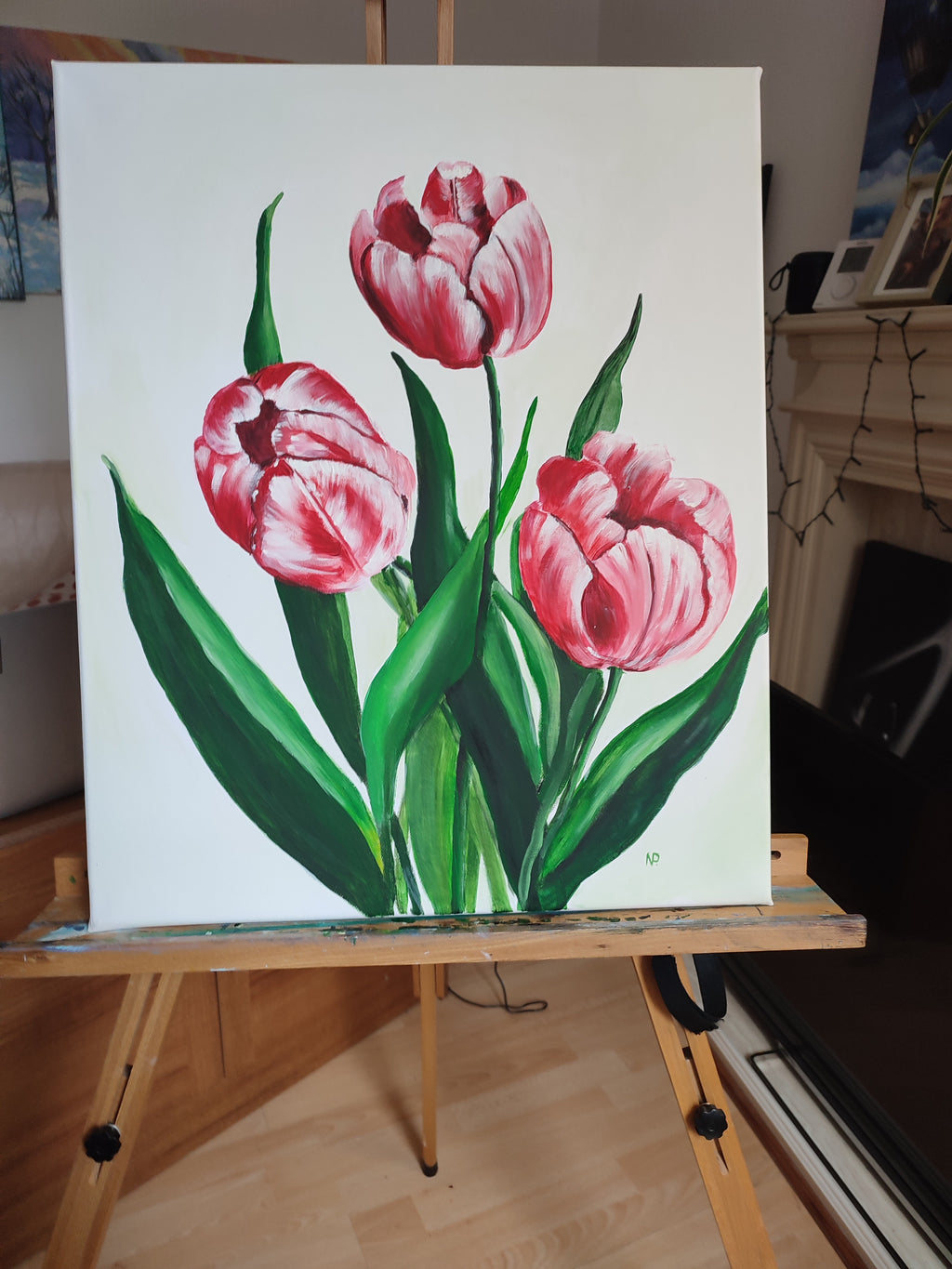 Tulips, original floral, spring painting
