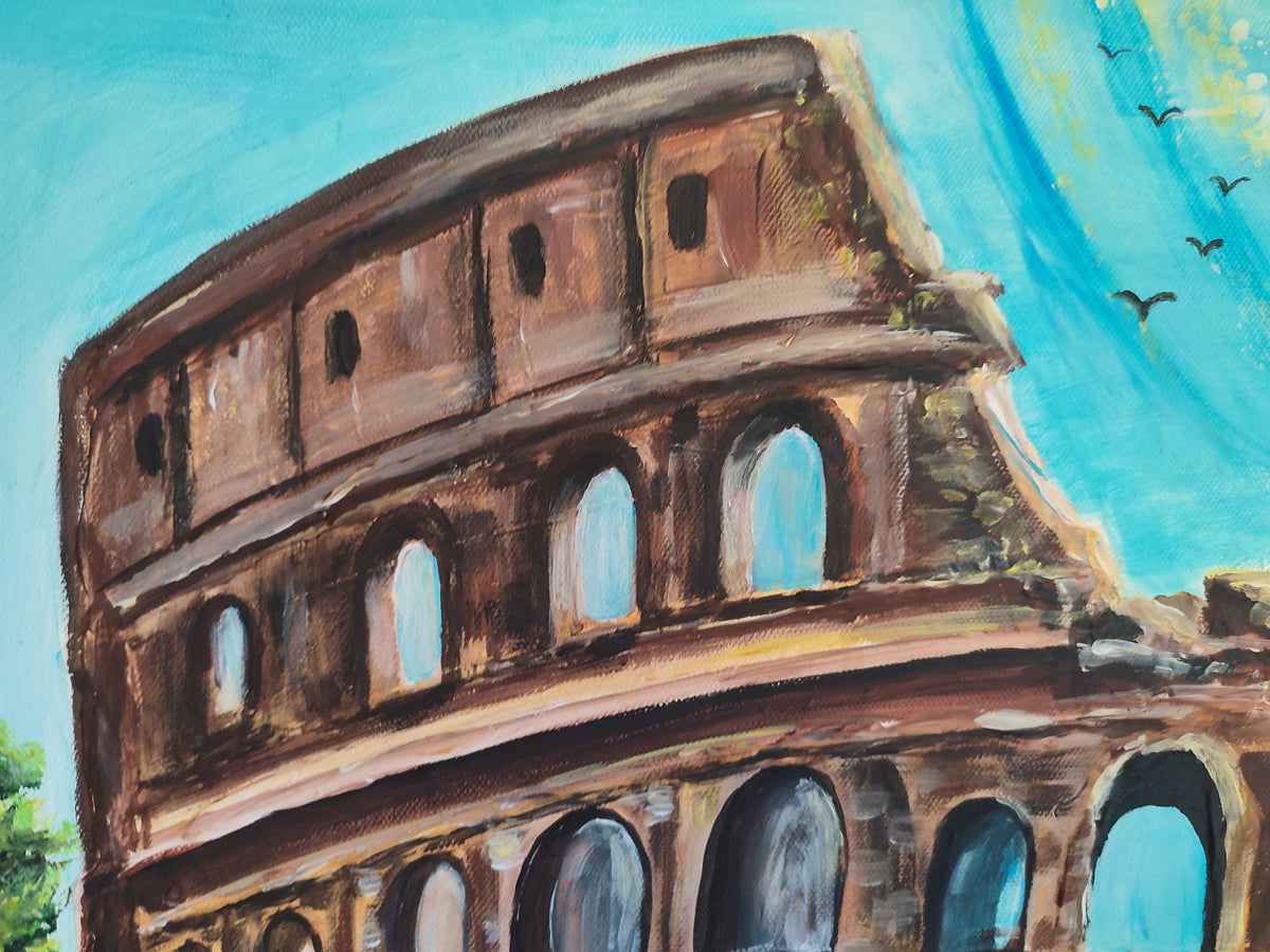 "Colosseum" — Original Roman Architecture Painting by Nataliia Plakhotnyk