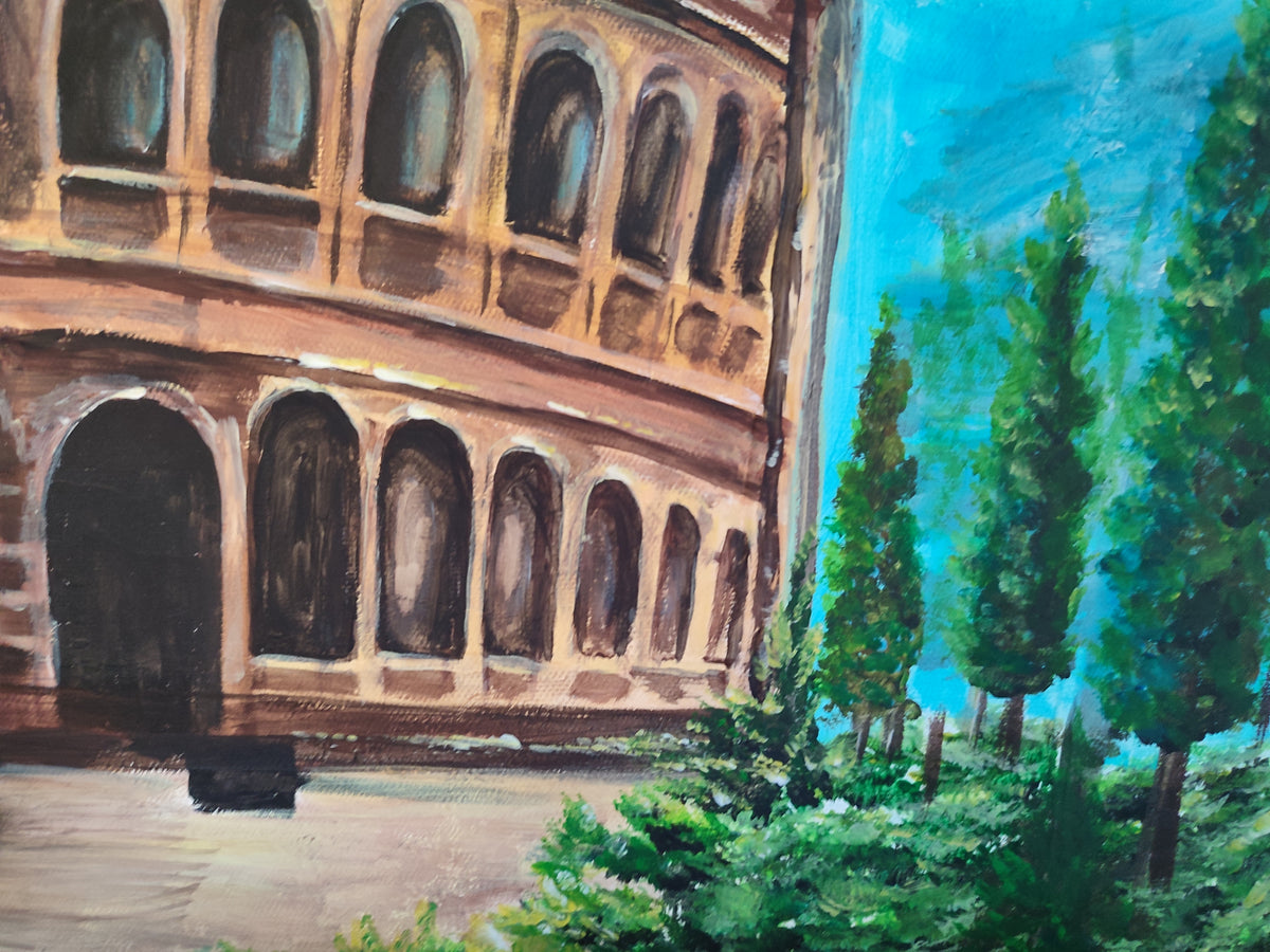 "Colosseum" — Original Roman Architecture Painting by Nataliia Plakhotnyk