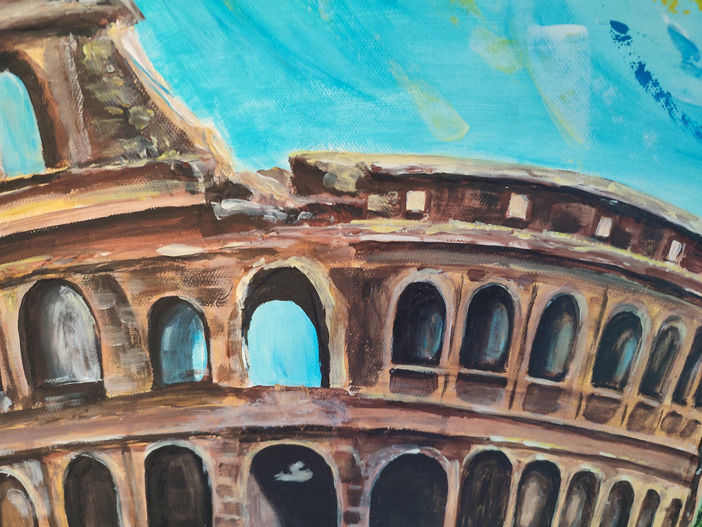 "Colosseum" — Original Roman Architecture Painting by Nataliia Plakhotnyk