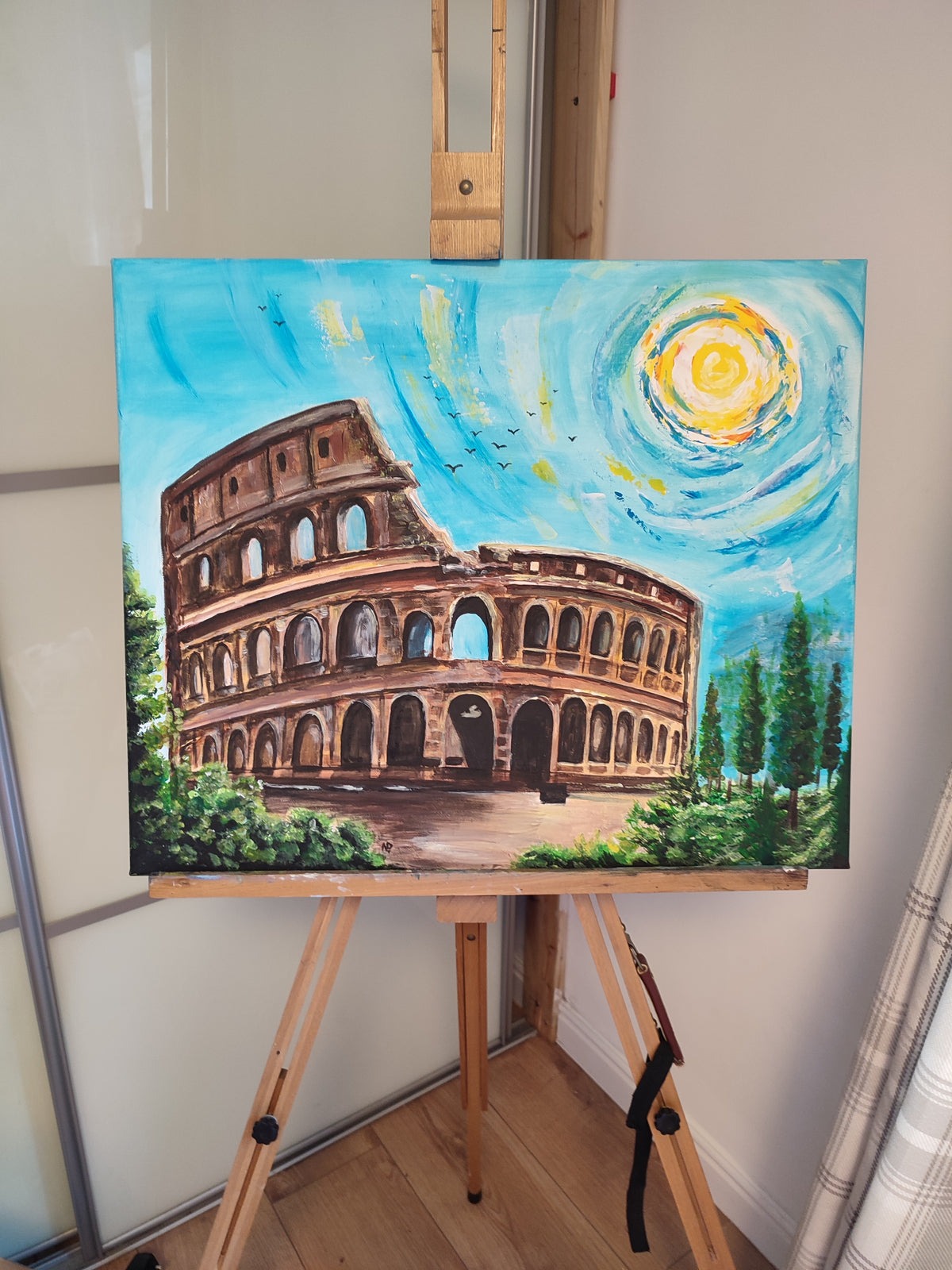 "Colosseum" — Original Roman Architecture Painting by Nataliia Plakhotnyk