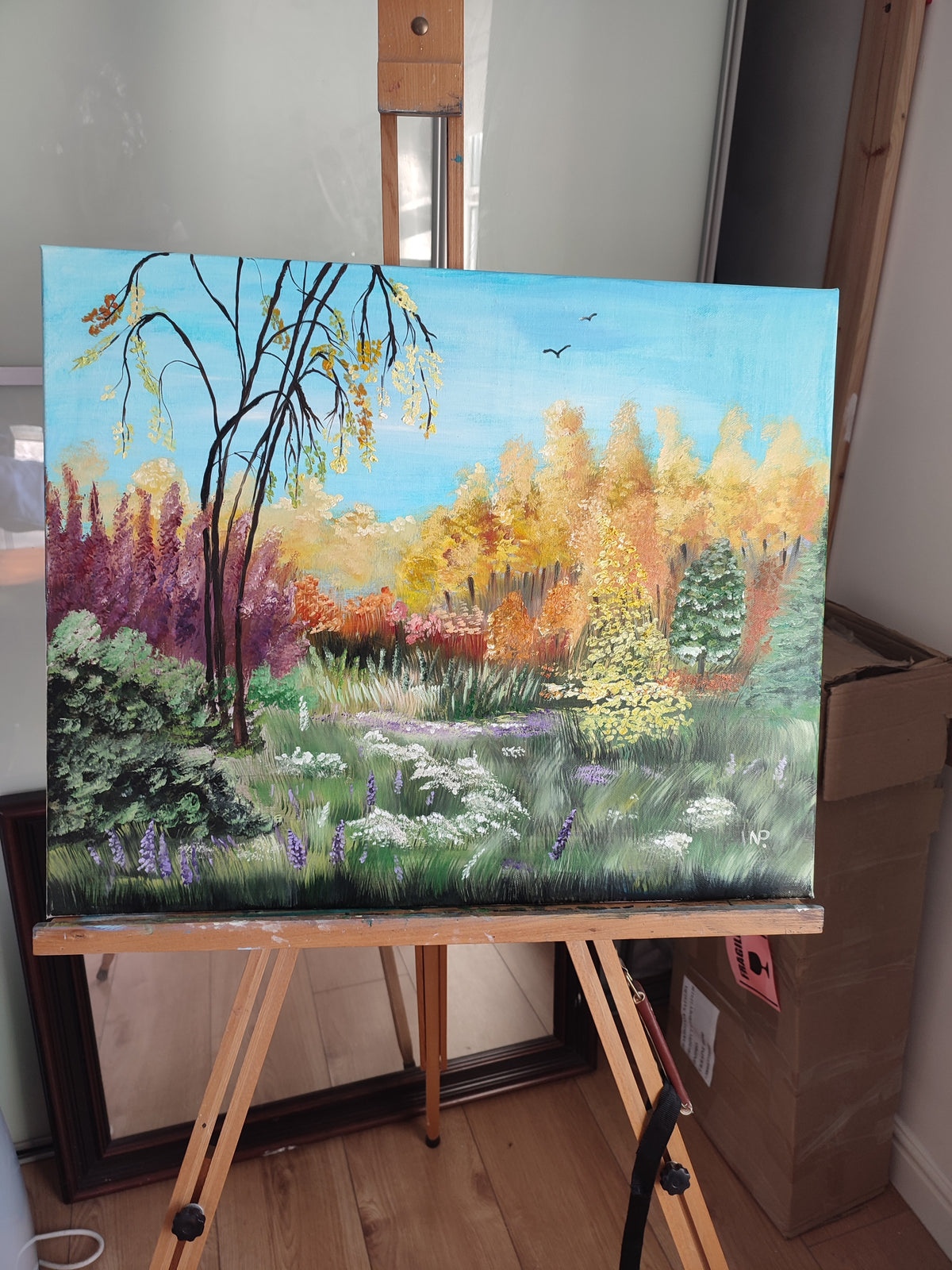 "Whispers of the Sunny Forest" — Original Impressionistic Oil Painting by Nataliia Plakhotnyk
