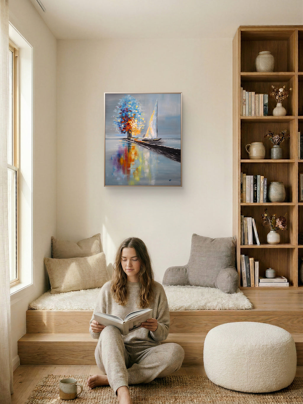 "The Harmony of Silence" — Original Textured Marine Oil Painting by Nataliia Plakhotnyk