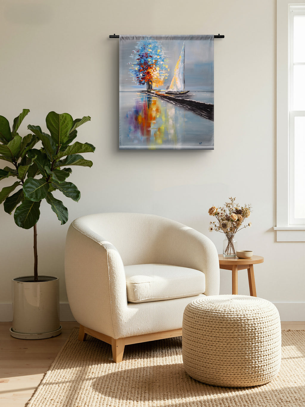 "The Harmony of Silence" — Original Textured Marine Oil Painting by Nataliia Plakhotnyk