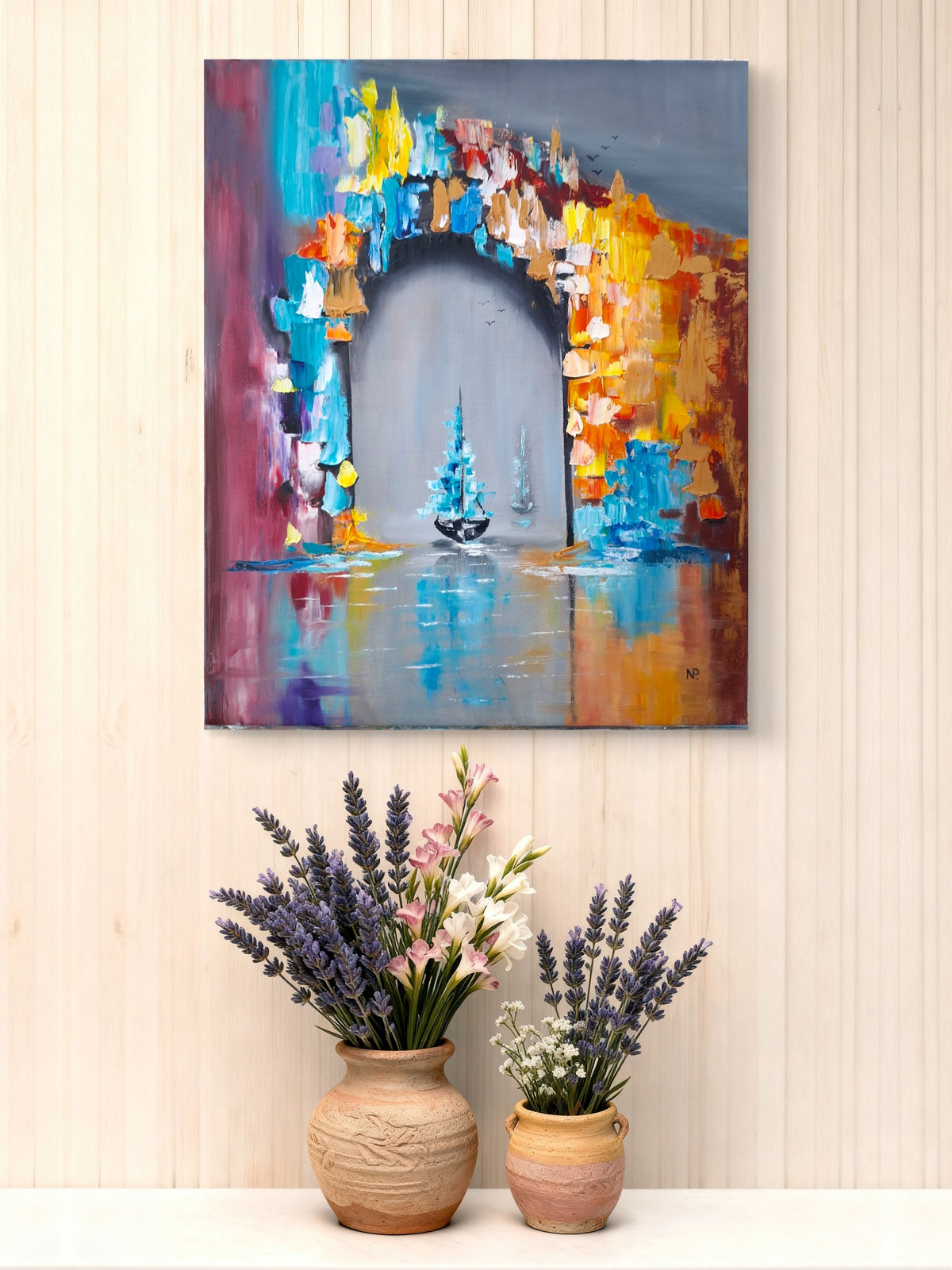 "Gateway to Dreams" — Original Textured Marine Oil Painting by Nataliia Plakhotnyk