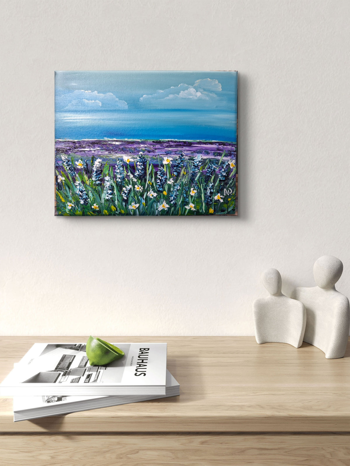 "Lavender Breeze by the Sea" — Original Miniature Floral Oil Painting by Nataliia Plakhotnyk