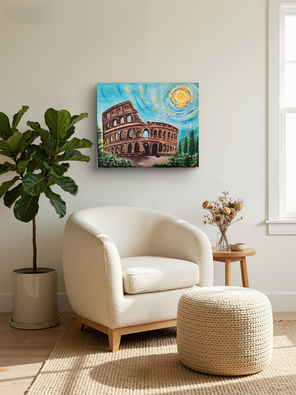 "Colosseum" — Original Roman Architecture Painting by Nataliia Plakhotnyk