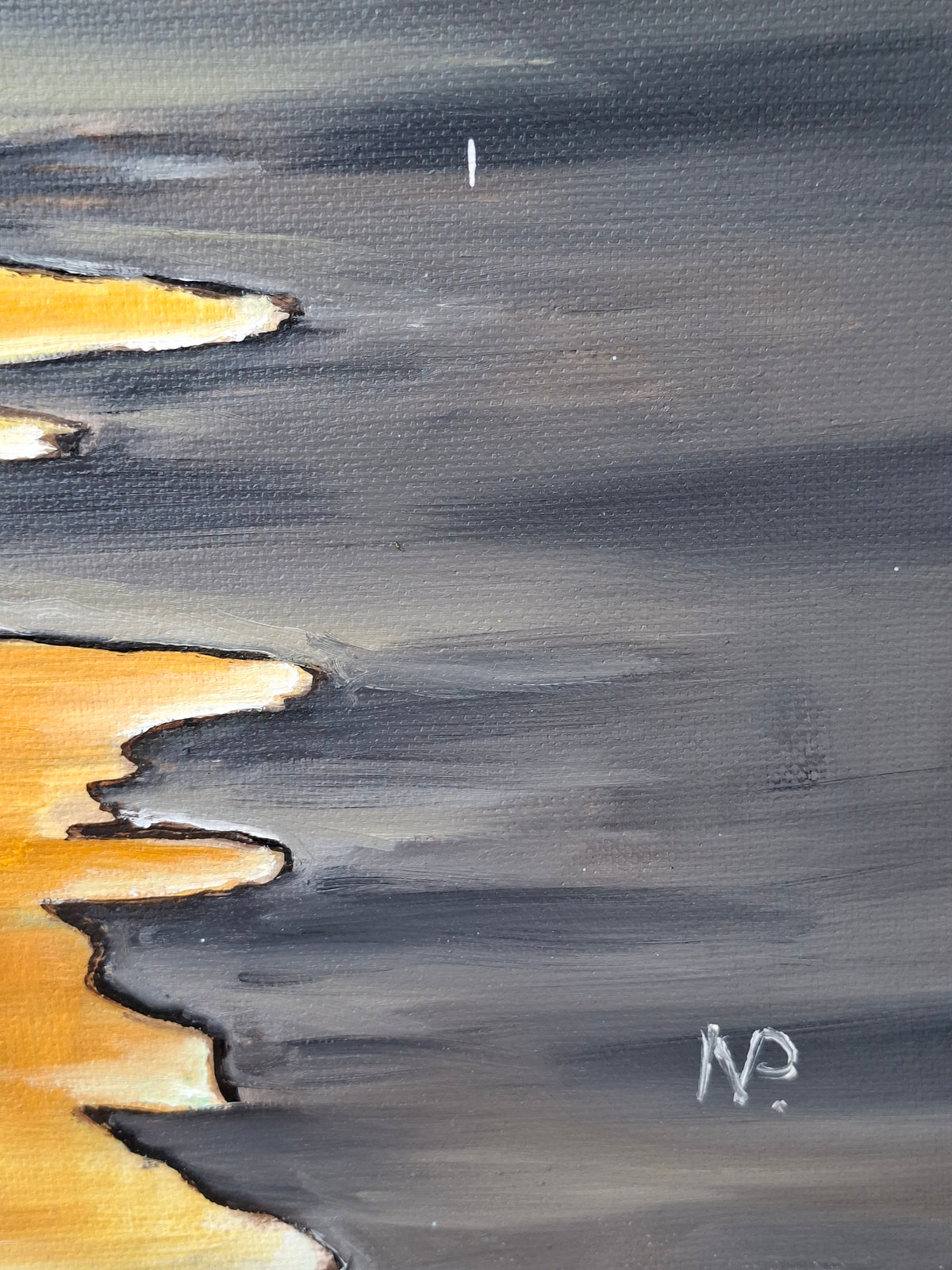 "Serenade of Light and Shadow" — Original Oil & Gold Leaf Painting by Nataliia Plakhotnyk