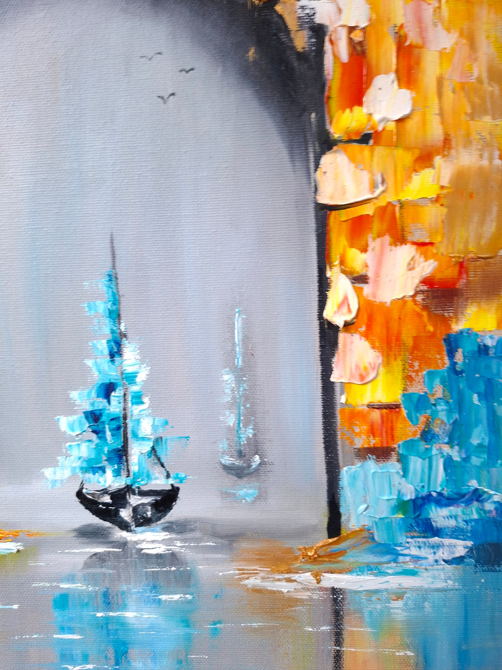 "Gateway to Dreams" — Original Textured Marine Oil Painting by Nataliia Plakhotnyk