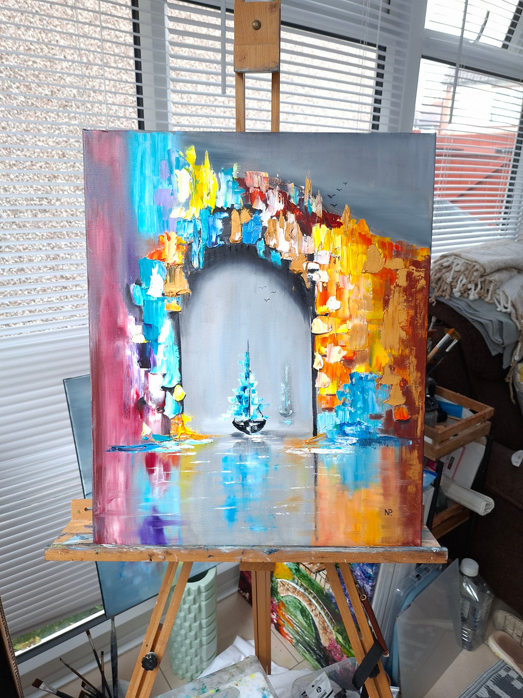 "Gateway to Dreams" — Original Textured Marine Oil Painting by Nataliia Plakhotnyk