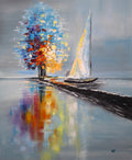 "The Harmony of Silence" — Original Textured Marine Oil Painting by Nataliia Plakhotnyk
