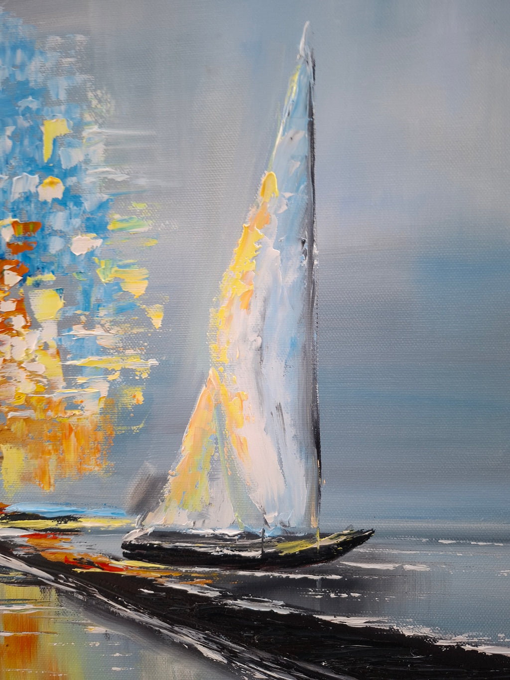 "The Harmony of Silence" — Original Textured Marine Oil Painting by Nataliia Plakhotnyk