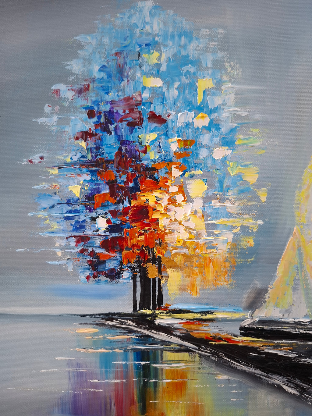 "The Harmony of Silence" — Original Textured Marine Oil Painting by Nataliia Plakhotnyk