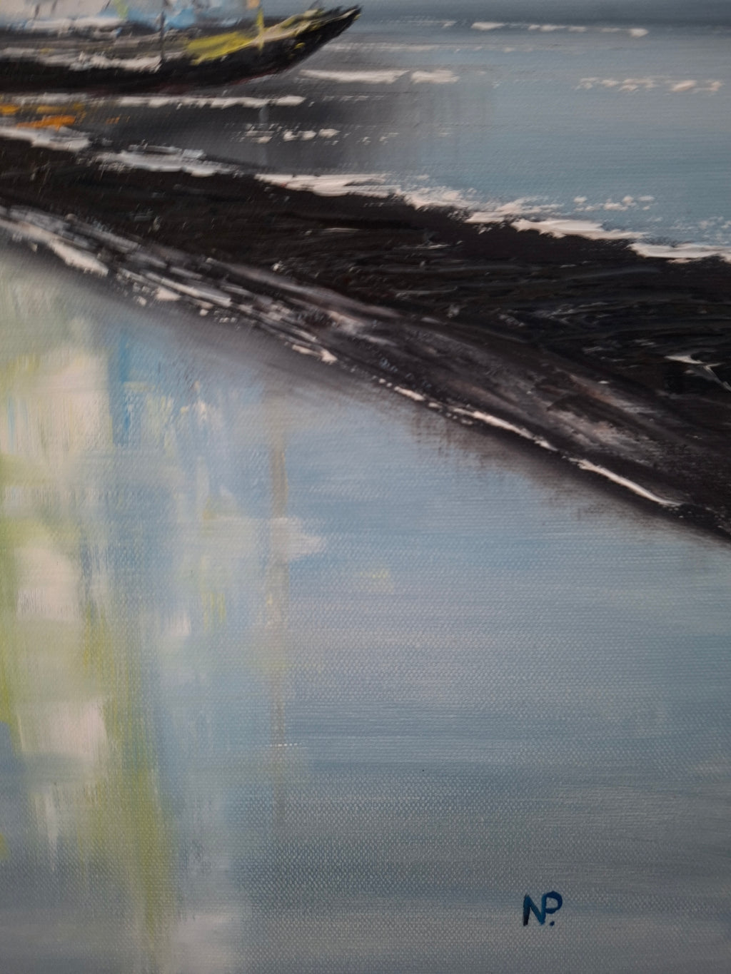 "The Harmony of Silence" — Original Textured Marine Oil Painting by Nataliia Plakhotnyk
