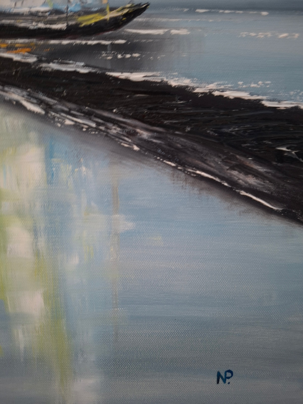 "The Harmony of Silence" — Original Textured Marine Oil Painting by Nataliia Plakhotnyk