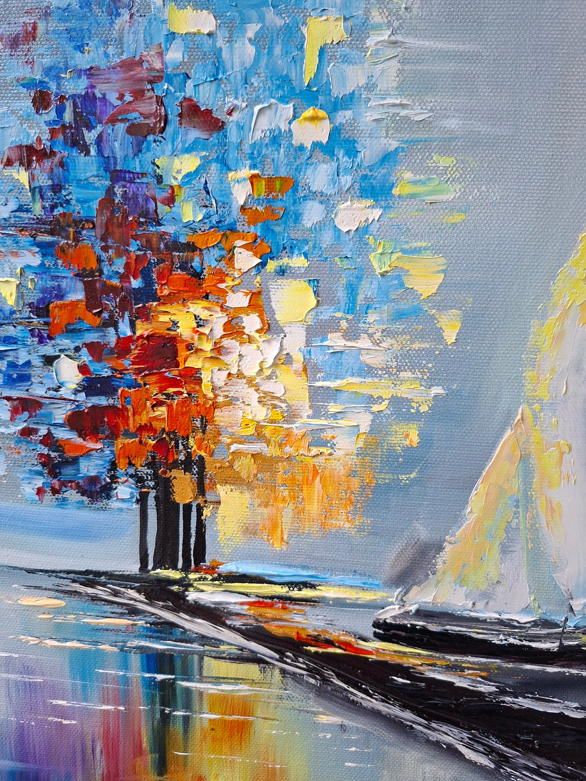 "The Harmony of Silence" — Original Textured Marine Oil Painting by Nataliia Plakhotnyk