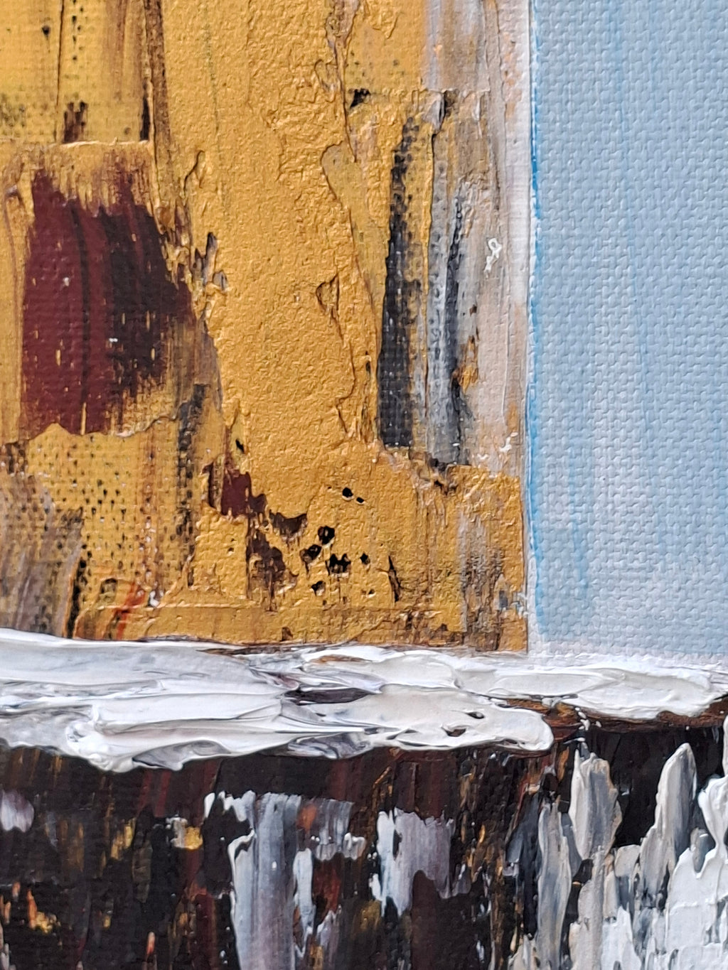 "The Path of Dreams" — Original Textured Oil & Gold Paint Marine Painting by Nataliia Plakhotnyk