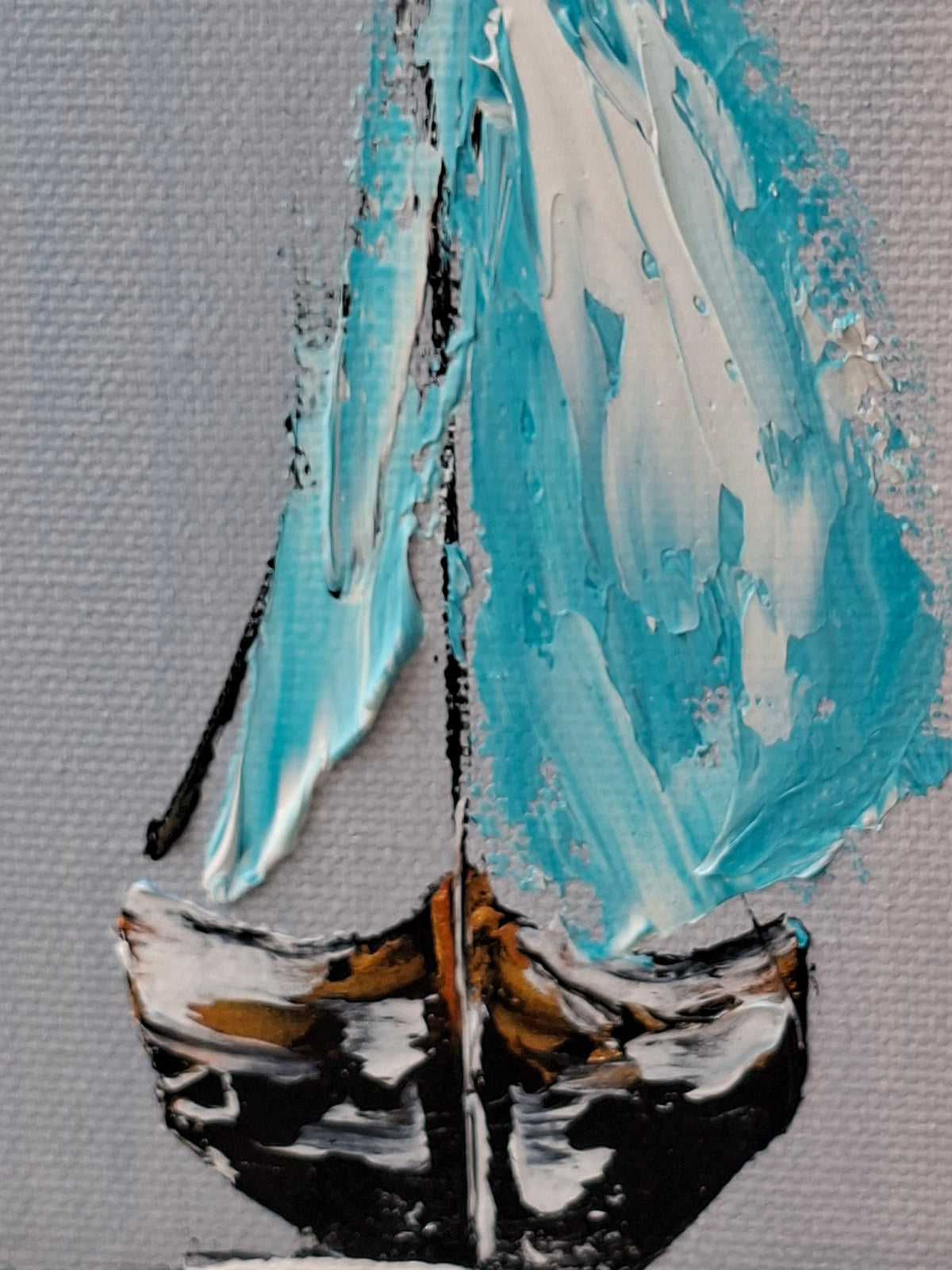 "The Path of Dreams" — Original Textured Oil & Gold Paint Marine Painting by Nataliia Plakhotnyk