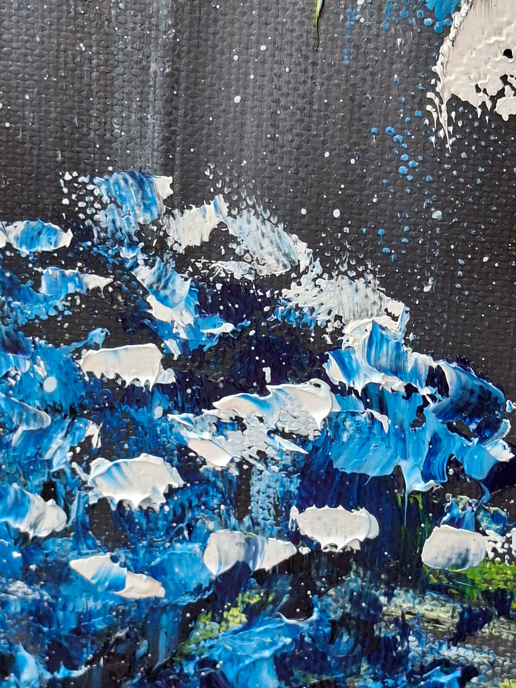 "Midnight Hydrangeas" — Original Textured Floral Oil Painting by Nataliia Plakhotnyk