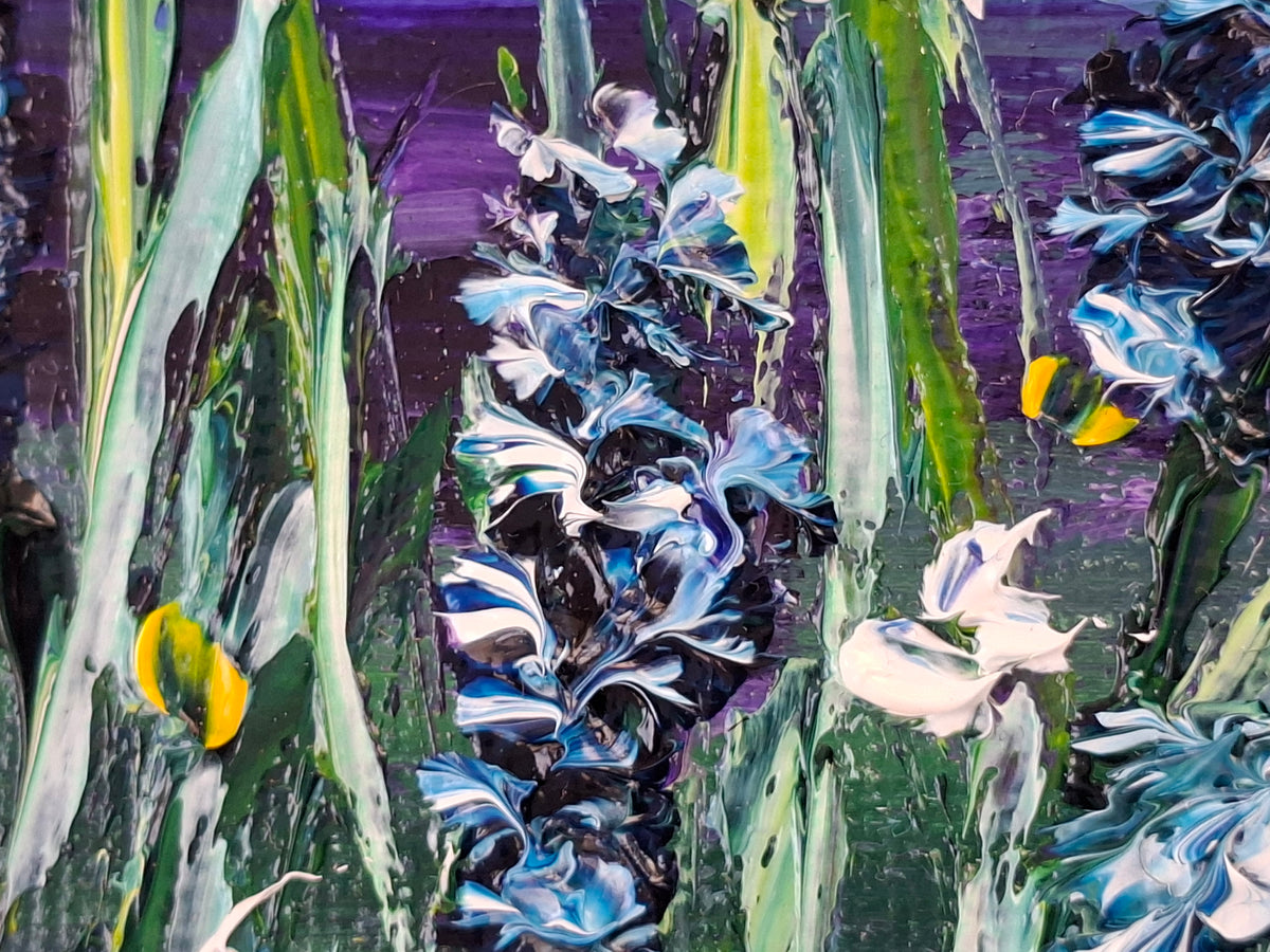 "Lavender Breeze by the Sea" — Original Miniature Floral Oil Painting by Nataliia Plakhotnyk
