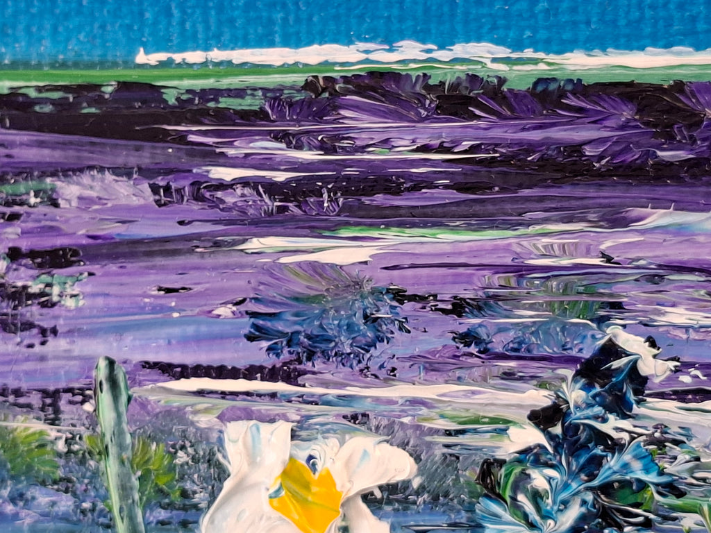 "Lavender Breeze by the Sea" — Original Miniature Floral Oil Painting by Nataliia Plakhotnyk