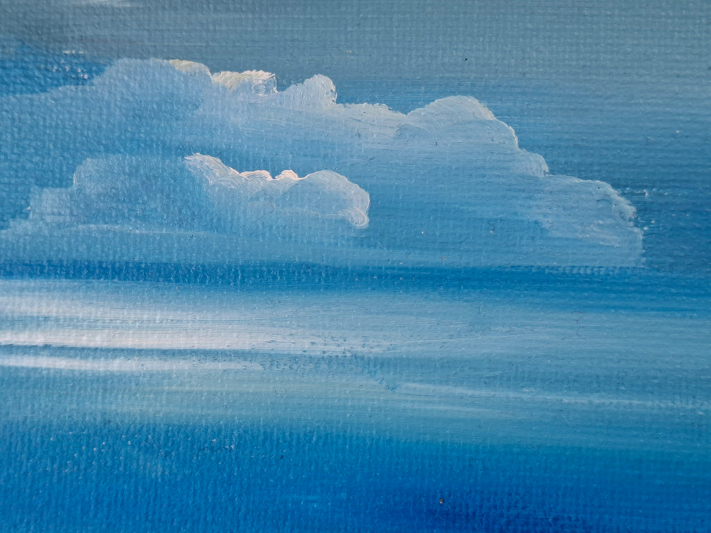 "Lavender Breeze by the Sea" — Original Miniature Floral Oil Painting by Nataliia Plakhotnyk