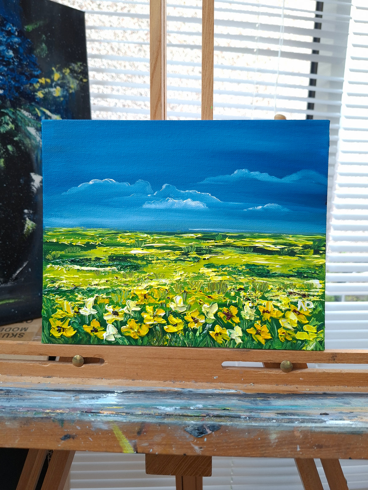 "The Fields of Gold" — Original Miniature Floral Oil Painting by Nataliia Plakhotnyk