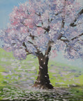 "Sakura is Blooming" — Original Impressionistic Spring Landscape Painting by Nataliia Plakhotnyk