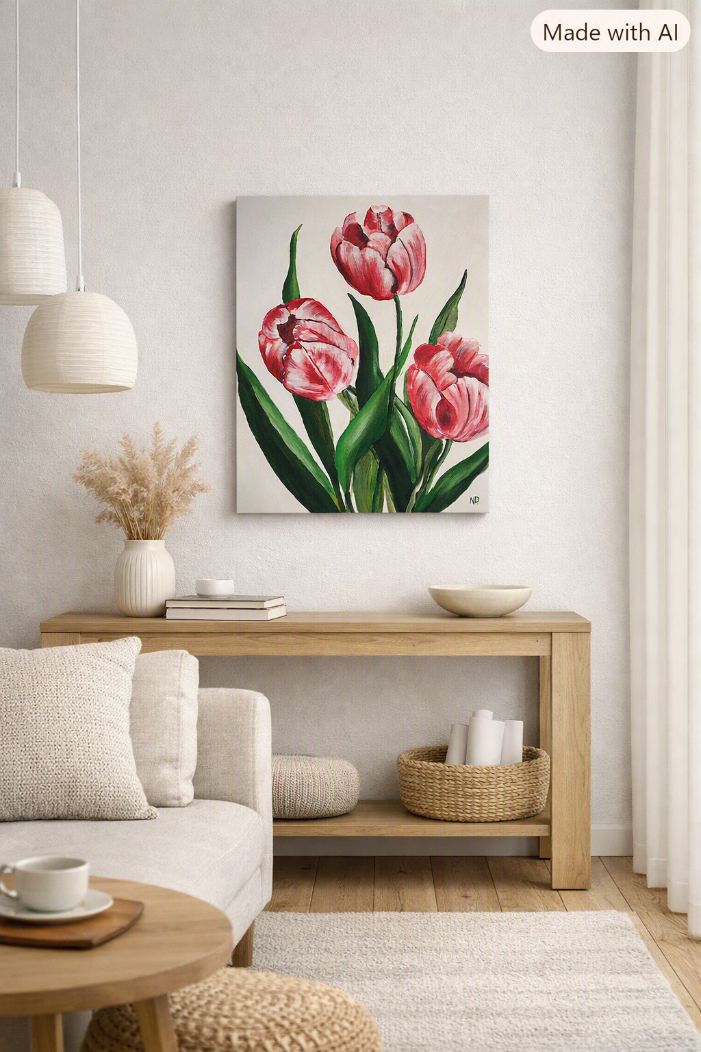 Tulips, original floral, spring painting