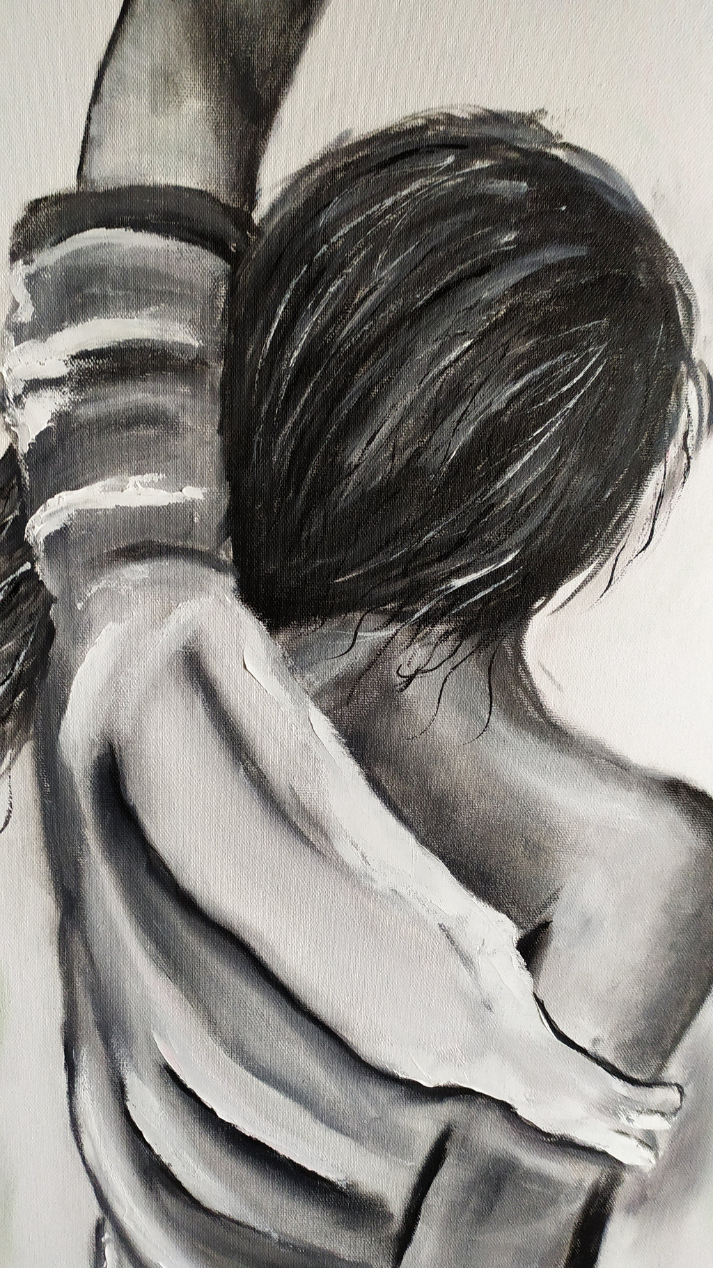 "You go the wrong way! Lights on the other side! I don't care; I light mine..." — Original Expressive Portrait Painting by Nataliia Plakhotnyk
