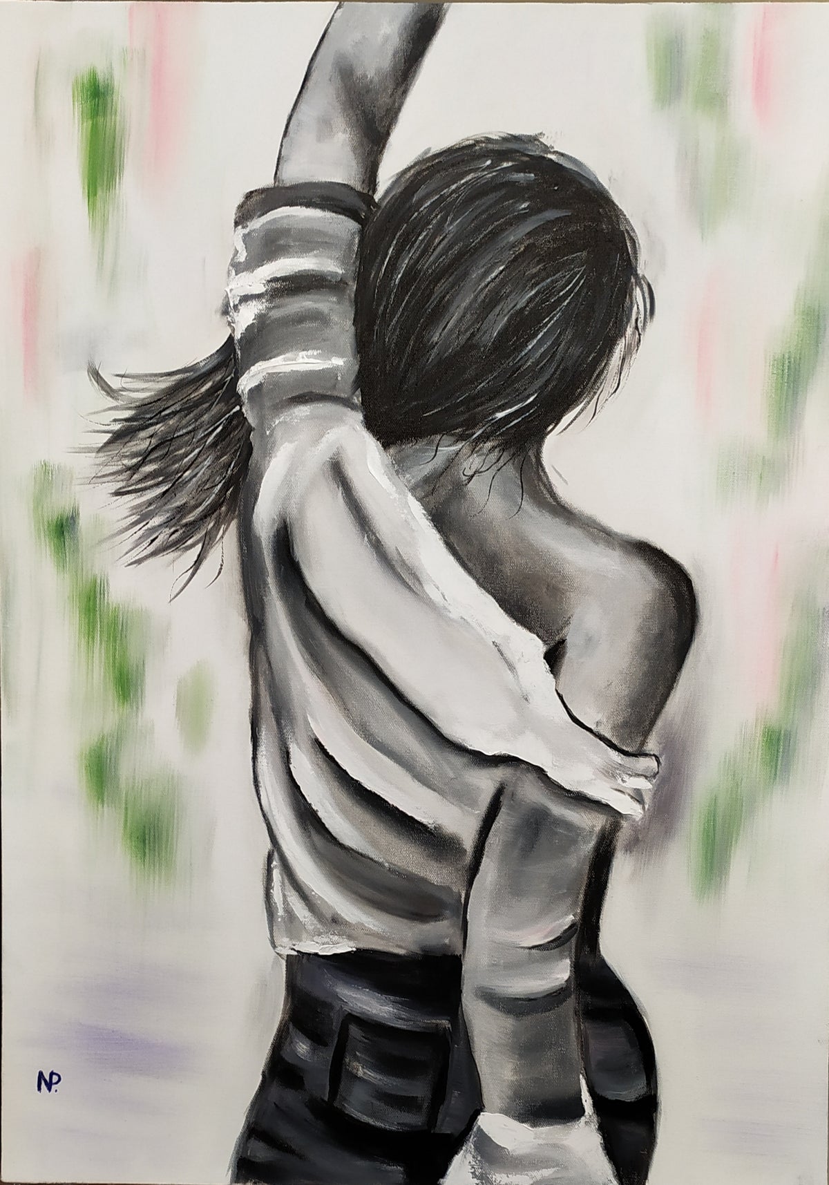"You go the wrong way! Lights on the other side! I don't care; I light mine..." — Original Expressive Portrait Painting by Nataliia Plakhotnyk