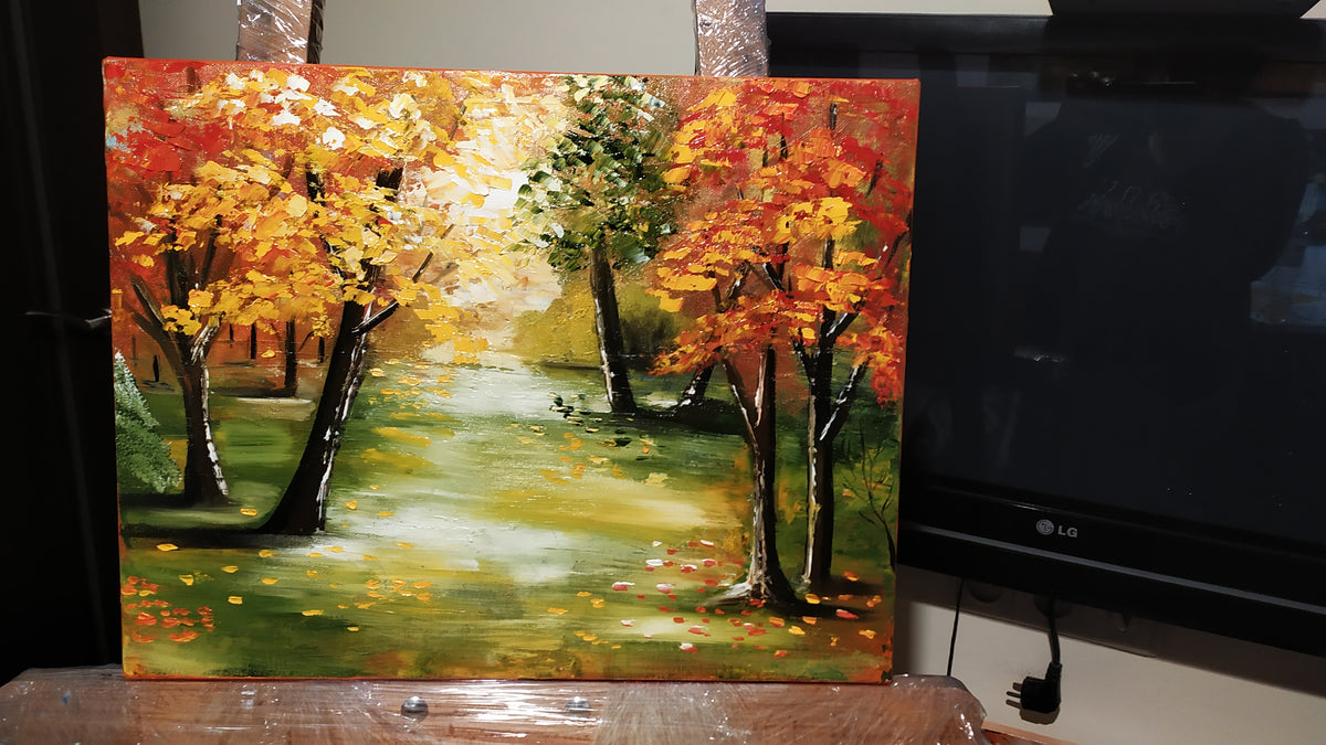 "Autumn Morning" — Original Impressionistic Oil Painting by Nataliia Plakhotnyk