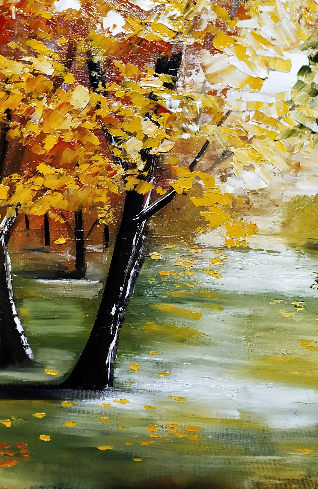 "Autumn Road" — Original Impressionistic Oil Painting by Nataliia Plakhotnyk