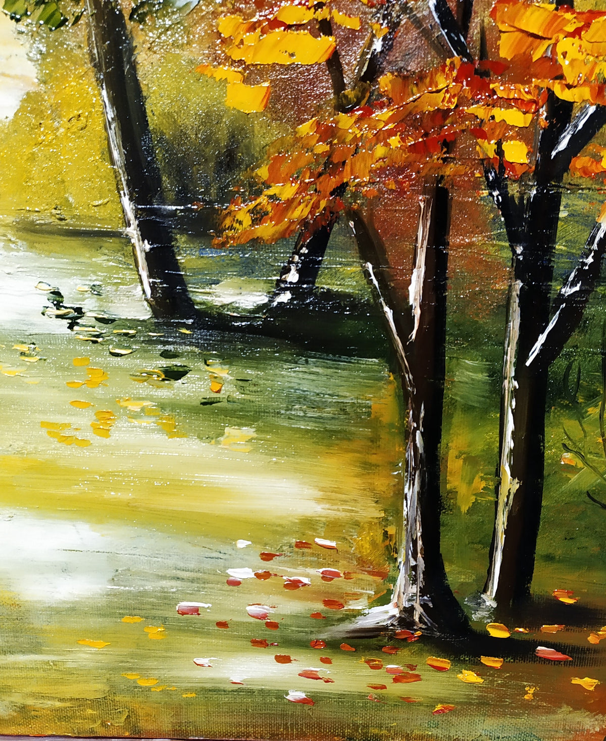 "Autumn Road" — Original Impressionistic Oil Painting by Nataliia Plakhotnyk