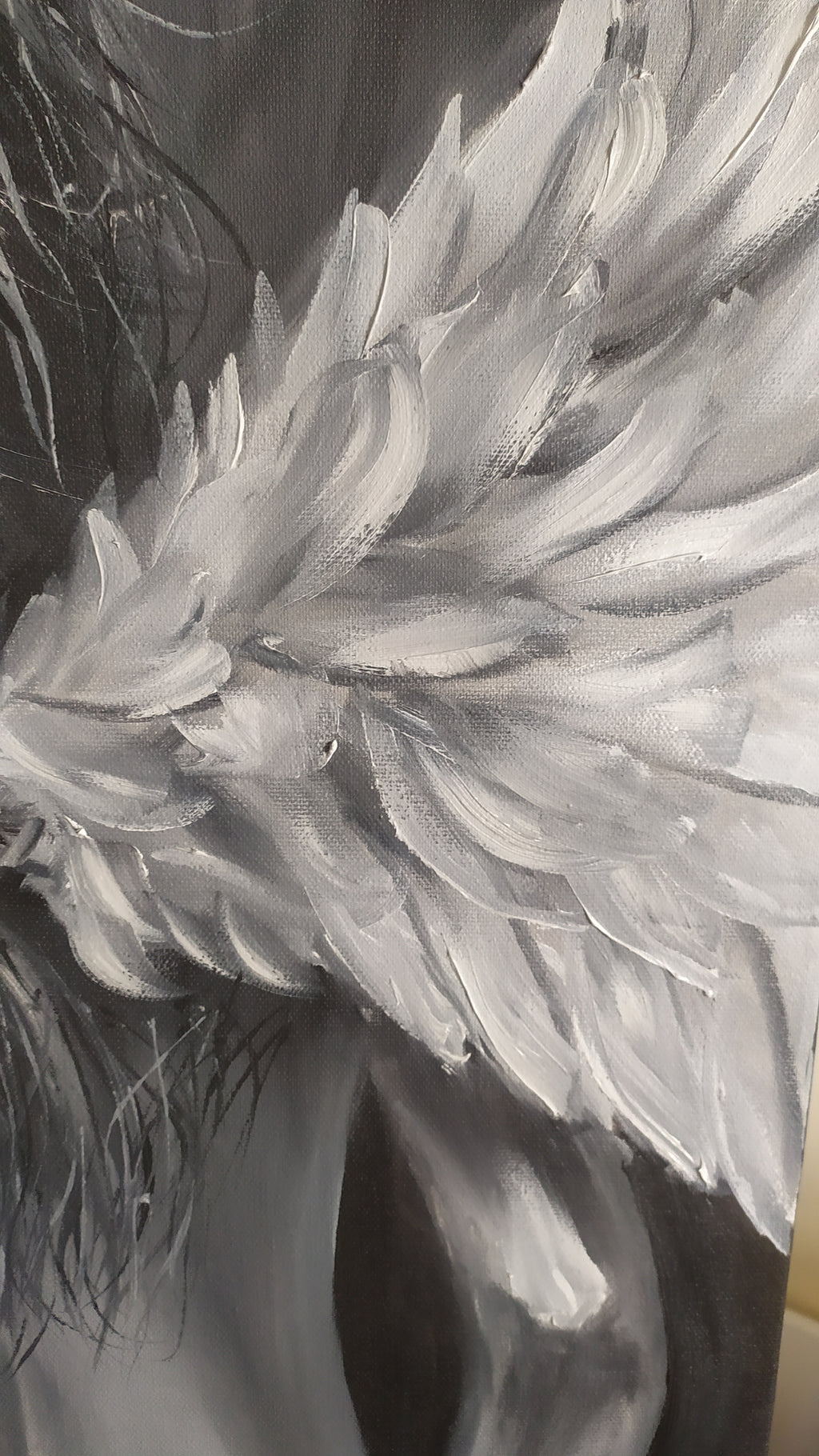 "Lonely Angel" — Original Impressionistic Figurative Oil Painting by Nataliia Plakhotnyk